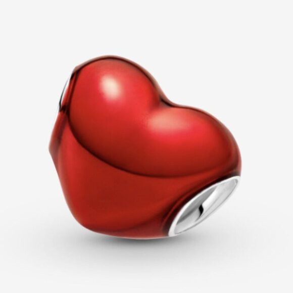 Pandora Metallic Red Heart Charm - Moments Bracelets - Sterling Silver & Enamel - Picture 2 of 6